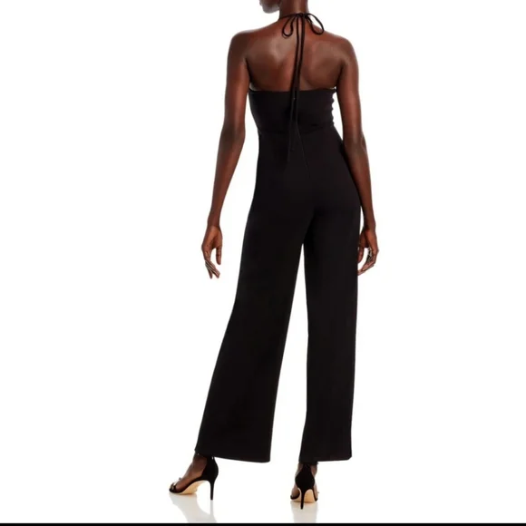 #174 Aqua Halter Neck Wide Leg Jumpsuit NWT - Picture 3 of 6